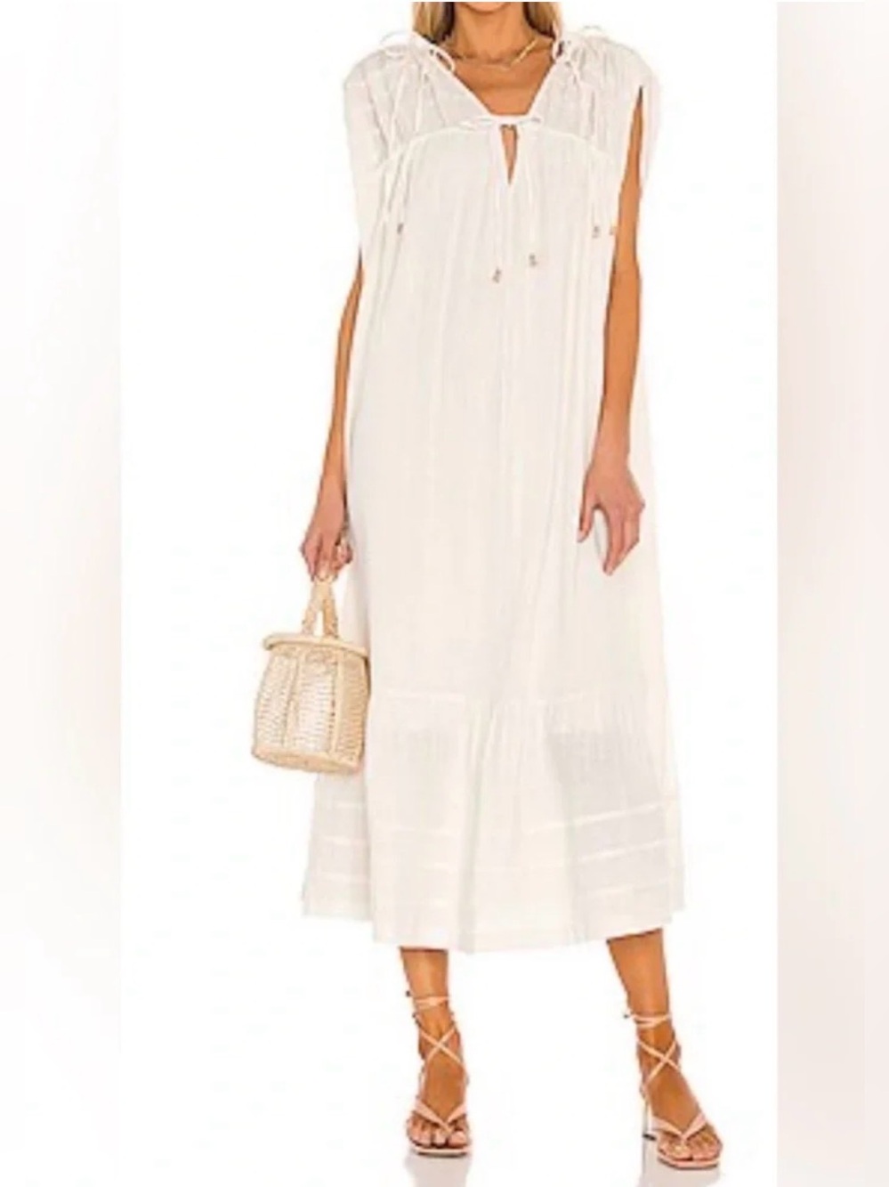 Free People In The Mood For This Midi Dress Oversized XS Ivory